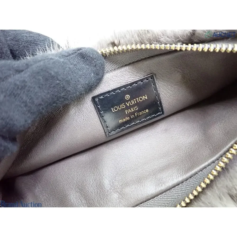 Louis Vuitton Mink Fur Bag Monogram Milla Vision MM Gray Vintage Rare Shoulder